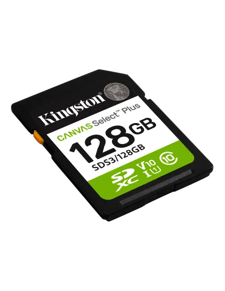 Carte mémoire SDXC Kingston 128 GB classe 10 - Taux de transfert jusqu'à 100 Mo/s