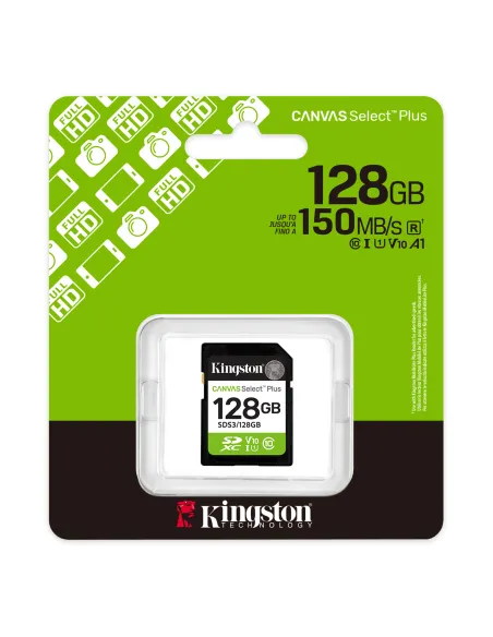 Carte mémoire SDXC Kingston 128 GB classe 10 - Taux de transfert jusqu'à 150 Mo/s