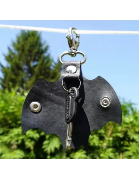 Porte-clé Chauve-souris en chambre à air recyclée - Fait en France