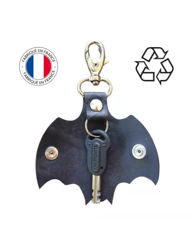 Porte-clé Chauve-souris en chambre à air recyclée - Fait en France