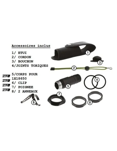 Lampe torche professionnelle Armytek Barracuda PRO V2 HXP 35 LED / Noire (Lumière blanche) - 1850 lumens