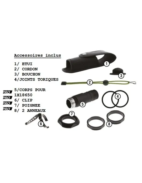 Lampe torche professionnelle Armytek Barracuda PRO V2 HXP 35 LED / Noire (Lumière blanche) - 1850 lumens