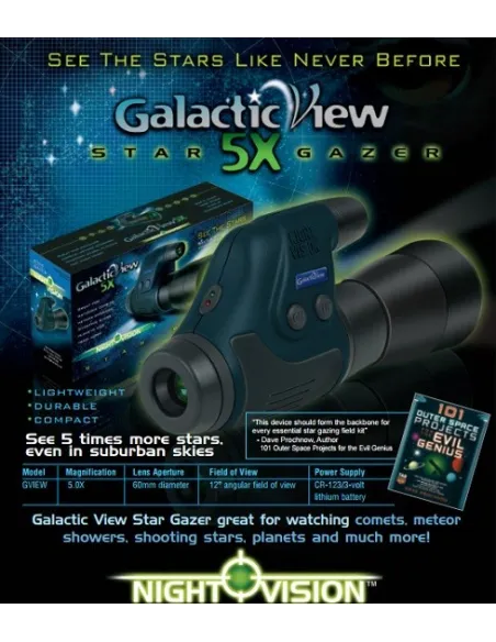 Monoculaire Night Owl Optics Galactic View Star Gazer 60mm - Grossissement X5