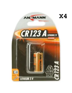 Set of 4 lithium batteries Ansmann CR-123 - 3V