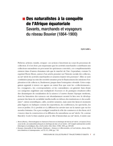 Le spécimen et le collecteur - Savoirs naturalistes, pouvoirs et altérités (18ème-20ème siècles)