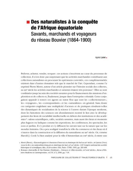 Le spécimen et le collecteur - Savoirs naturalistes, pouvoirs et altérités (18ème-20ème siècles)