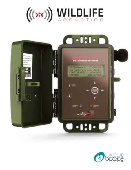 Enregistreur acoustique SM4 Wildlife Acoustics avec 2 micros intégrés