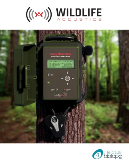 Enregistreur acoustique SM4 Wildlife Acoustics avec 2 micros intégrés
