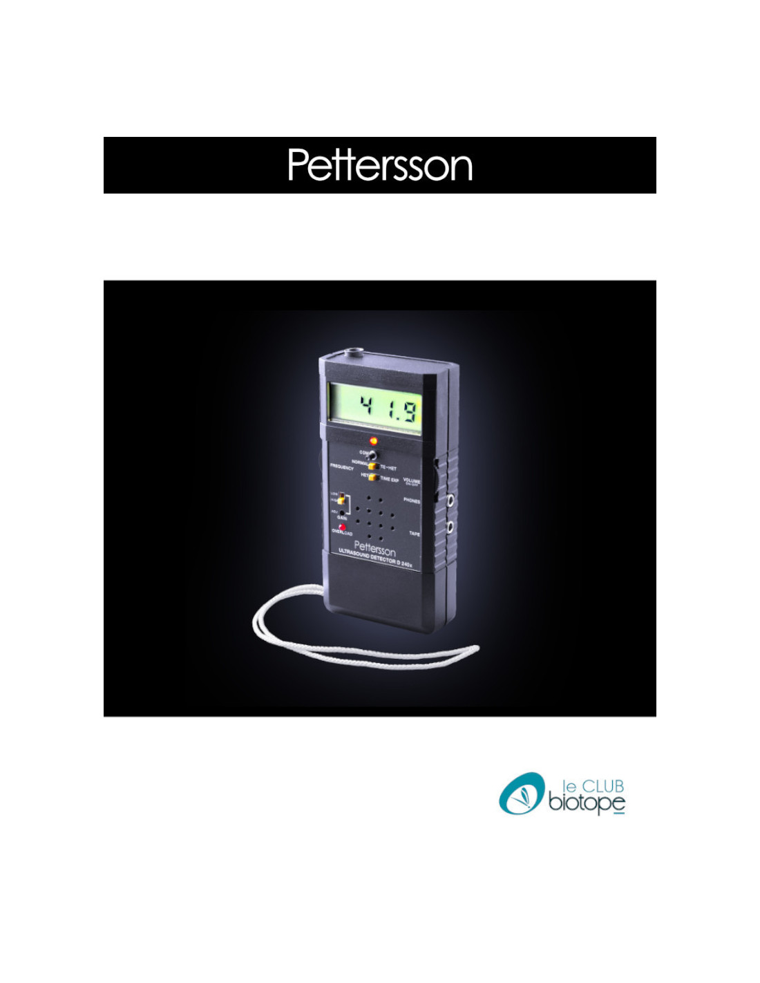 Détecteur d'ultrasons D240X Pettersson pour chauves-souris