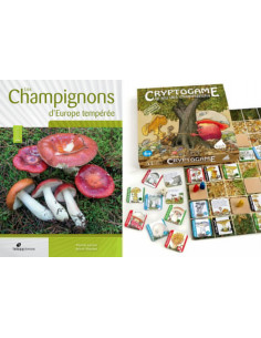 Pack livre Champignons d'Europe tempérée + jeu Cryptogamme - Le jeu des champignons
