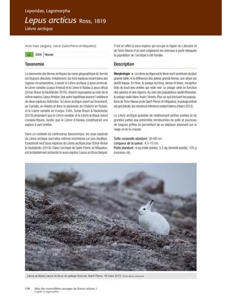 ATLAS DES MAMMIFERES SAUVAGES DE FRANCE - VOLUME 2