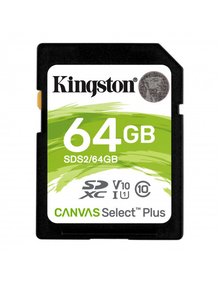 Carte mémoire SDXC Kingston 64 GB classe 10 - Taux de transfert jusqu'à 100 Mo/s