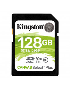 Carte mémoire SDXC Kingston 128 GB classe 10 - Taux de transfert jusqu'à 100 Mo/s