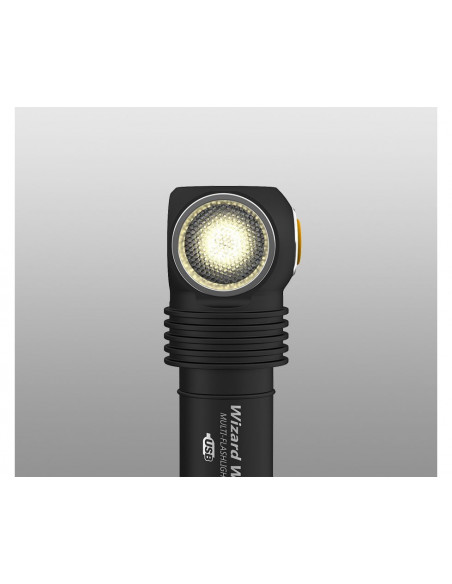 Lampe torche frontale Armytek Wizard Magnet USB / WR (Warm) - Accu 18650 3200 mAh inclus + chargeur USB