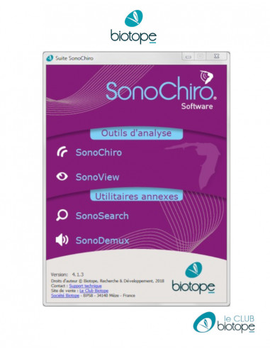 SonoChiro Universitaire - Logiciel de traitement automatique d'enregistrements d'ultrasons de chauves-souris