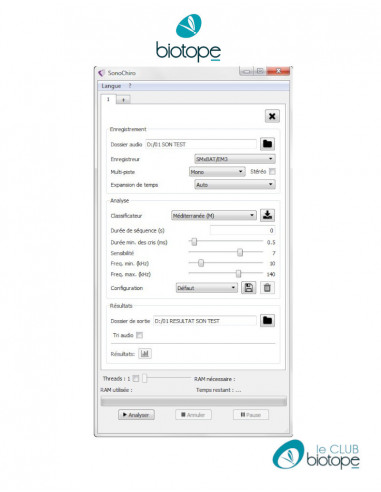 SonoChiro Universitaire - Logiciel de...