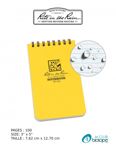 SMALL NOTEBOOK - SPIRAL - 100 PAGES - YELLOW - 76x127 MM