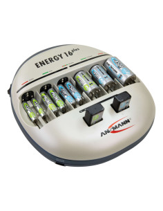 Chargeur universel Ansmann Energy 16 plus - Batteries AA,AAA,D,C,E - Jusqu'à 12 batteries en simultané