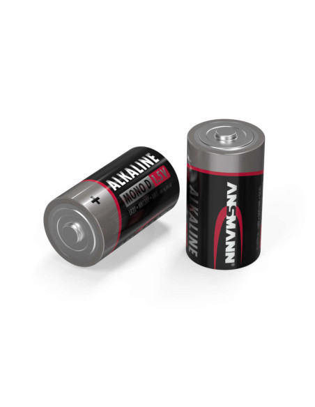 Lot de 8 piles alcalines non rechargeables D LR20 Ansmann