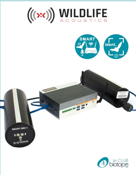 Enregistreur d'ultrasons SMART System Wildlife Acoustics - Livré avec un micro SMART et un câble Ethernet de 5M