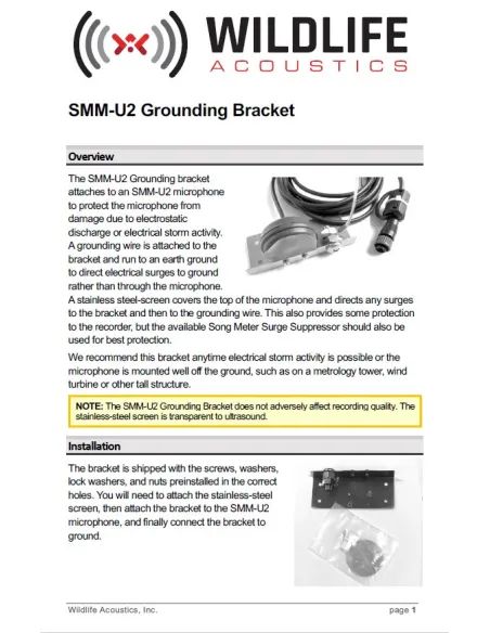Support de mise à la terre pour microphones SMM-U2 Wildlife Acoustics