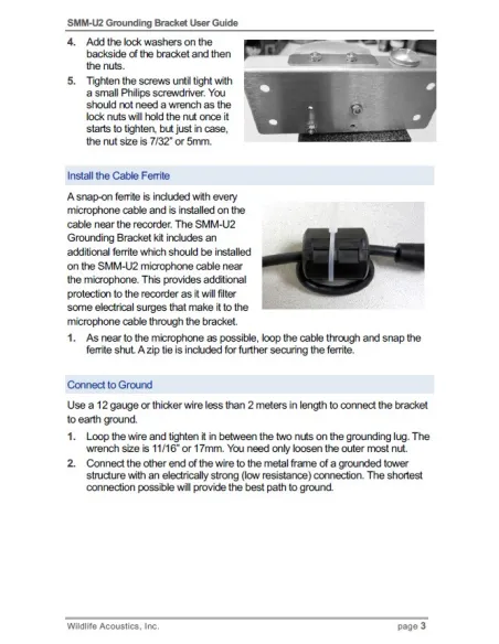 Support de mise à la terre pour microphones SMM-U2 Wildlife Acoustics