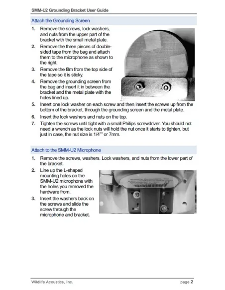 Support de mise à la terre pour microphones SMM-U2 Wildlife Acoustics