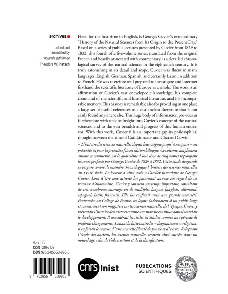 Cuvier's History of the Natural Sciences - the Eighteenth Century