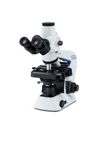 Microscope trinoculaire Olympus CX23 avec objectifs plan achromatiques 4X, 10X, 20X et 40X + housse