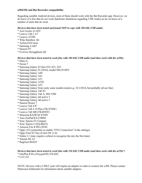 Pettersson u384 USB ultrasonic microphone USB-C