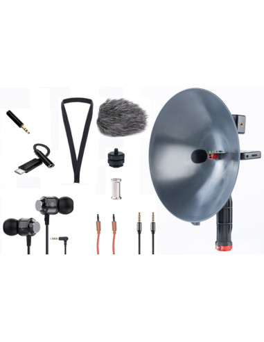 PACK BIRDMIC - MICROPHONE PARABOLIQUE AVEC INTERFACE AUDIO