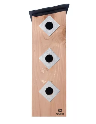 Nichoir vertical en bois trois loges pour moineau domestique