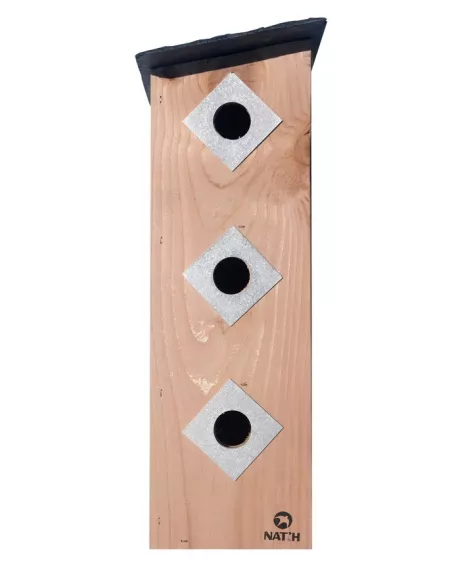 Nichoir vertical en bois trois loges pour moineau domestique