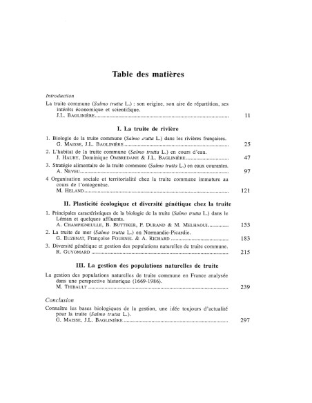 La truite - Biologie et écologie