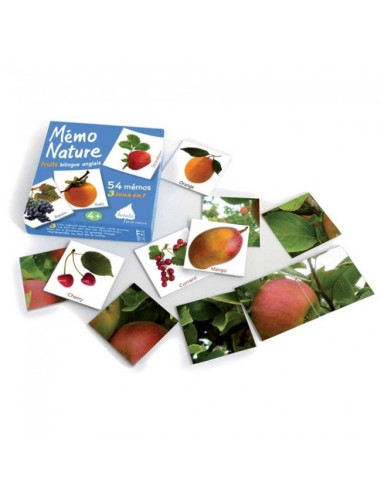 Jeu nature Betula - Mémo Nature fruits - Bilingue Anglais