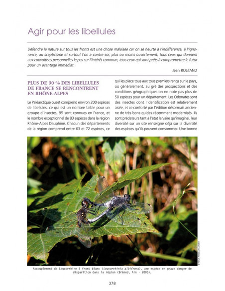Atlas illustré des Libellules de la région Rhône-Alpes