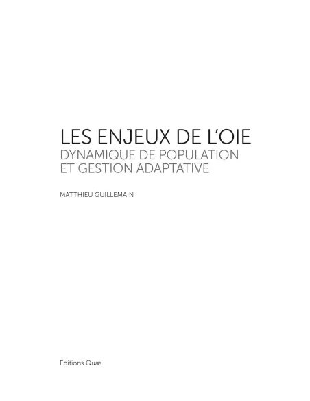 Les enjeux de l'oie