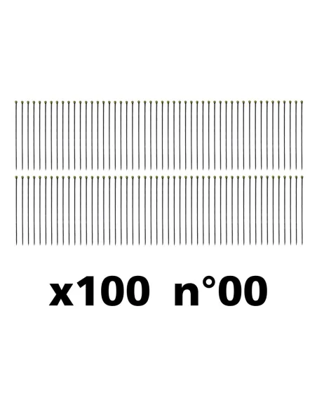Épingles entomologiques noires (au choix n°00, 0, 1 ou 2) (x100)