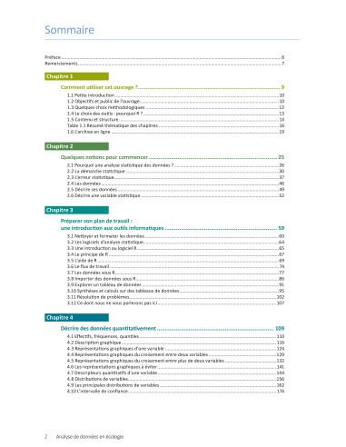 Analyse de données en écologie - Introduction aux outils statistiques avec R