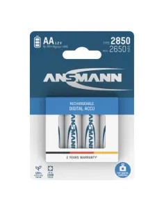 Lot de 4 batteries (accumulateurs) rechargeables AA LR06 2850 mAh Ansmann