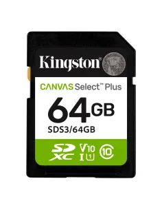 Carte mémoire SDXC Kingston 64 GB classe 10 - Taux de transfert jusqu'à 100 Mo/s