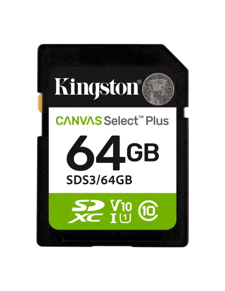 Carte mémoire SDXC Kingston 64 GB classe 10 - Taux de transfert jusqu'à 100 Mo/s