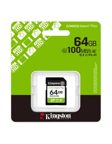Carte mémoire SDXC Kingston 64 GB classe 10 - Taux de transfert jusqu'à 100 Mo/s