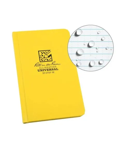 Carnet étanche Rite in the Rain - RELIE – RIGIDE - 160 PAGES - JAUNE - 108x171 MM - N°370F-M