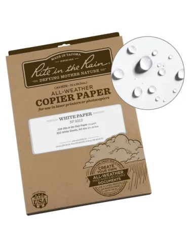 200 FEUILLES A4 IMPERMÉABLES POUR IMPRIMANTE LASER Rite in the Rain - 21 x 29,7 CM